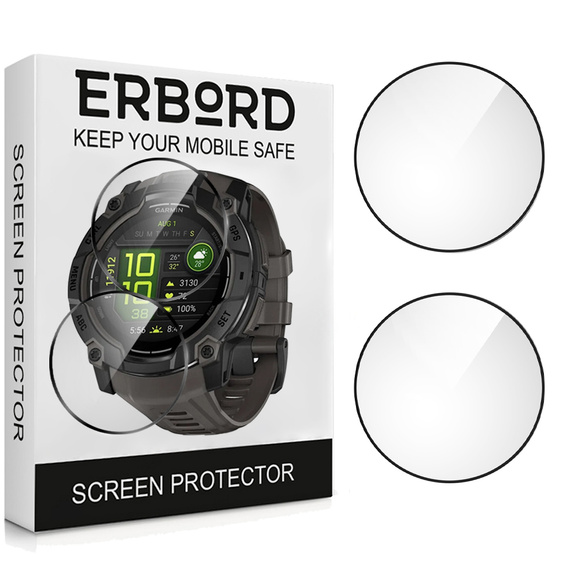 2x hybridné sklo ERBORD pre Garmin Instinct 3 50mm