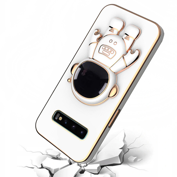 Obal na mobil pre Samsung Galaxy S10 Plus, Astronaut, biele