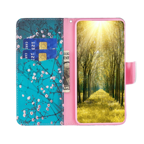 Klapkové puzdro pre Nokia C12 4G, Wallet, Sakura, modré