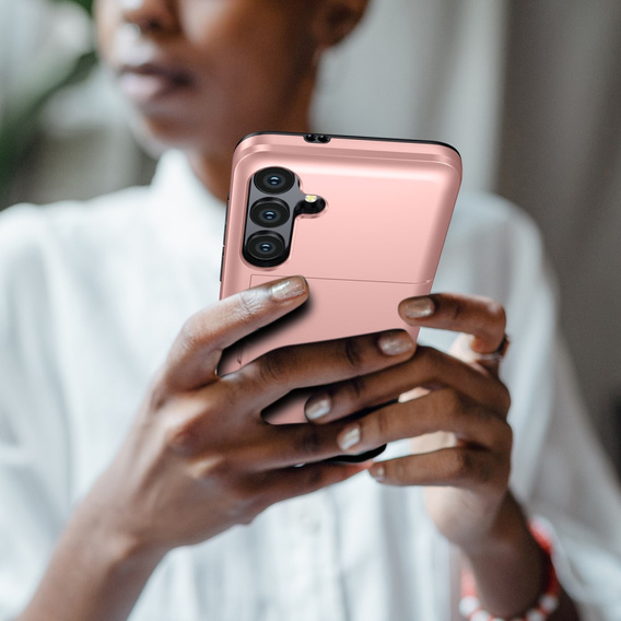 Obal na mobil pre Samsung Galaxy A56 5G, Sliding Card Holder, ružové