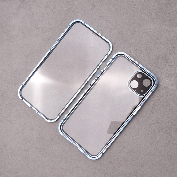 Puzdro pre iPhone 13, Magnetic Dual Glass, modré
