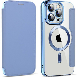 Klapkové puzdro pre iPhone 14 Pro, RFID Wallet MagSafe CamShield, modré