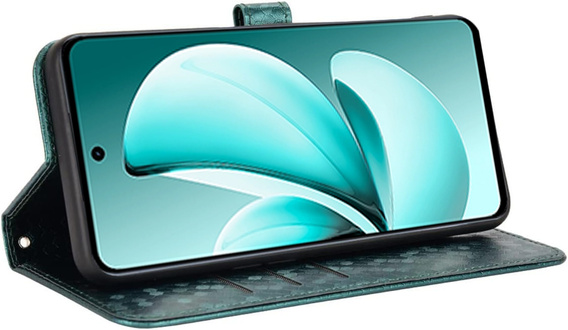 Flipové puzdro pre Realme C71, Wallet Rhombus, zelený