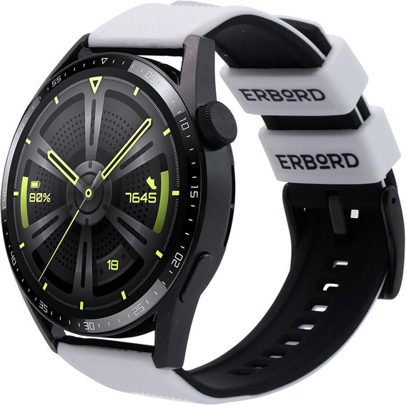 ERBORD Univerzálny silikónový remienok 22mm, Dual Color, oranžový / čierny / čierna pracka