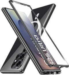 Magnetické puzdro Dual Glass MagSafe pre Samsung Galaxy S25 Ultra, čierne