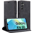 Puzdro pre Samsung Galaxy A16, ERBORD Vintage, peňaženka s chlopňou, čierne