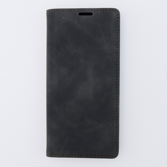 Puzdro pre Xiaomi Redmi Note 12 4G, ERBORD Vintage, peňaženka s chlopňou, čierne