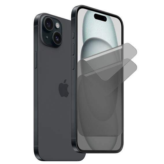 2 x fólia na ochranu súkromia pre iPhone 15, ERBORD Anti-Spy Hydrogel
