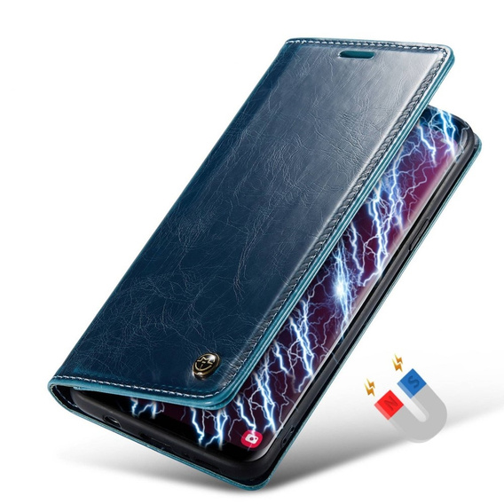 CASEME flipové puzdro pre Samsung Galaxy S9, Waxy Textured, modré