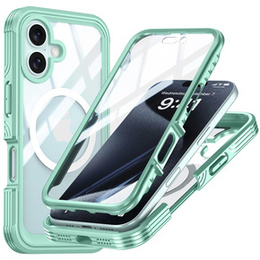 Puzdro pre iPhone 16 Plus, Shockproof, so sklom, pre MagSafe, zelený
