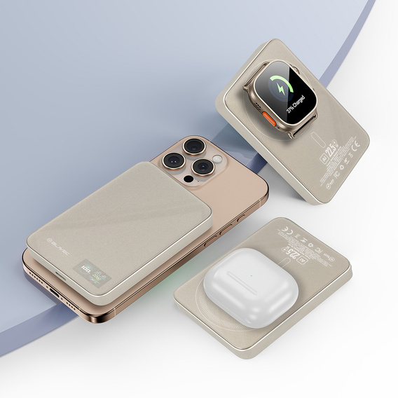 Power Bank 10000mAh Slim 22,5W MagSafe 3 v 1 pre iPhone 12-17, AirPods, Apple Watch a smartfóny s indukčným nabíjaním