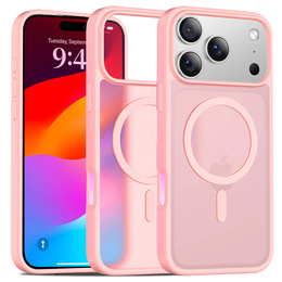 Matné puzdro pre iPhone 17 Pro, pre MagSafe, priesvitné ružové