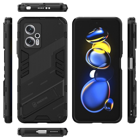 Puzdro pre Xiaomi Poco X4 GT 5G, Military kickstand, čierne