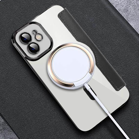 Klapkové puzdro pre iPhone 11, RFID Wallet MagSafe CamShield, čierne
