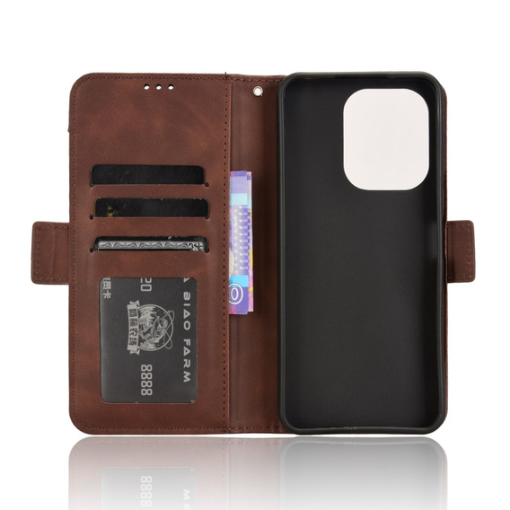 Klapkové puzdro pre Xiaomi Redmi 13, Card Slot, hnedé