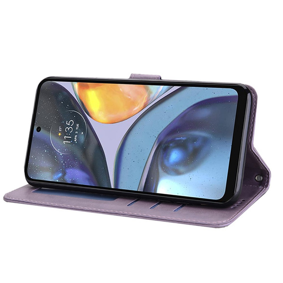 Klapkové puzdro pre Motorola Moto G22, tree, fialové