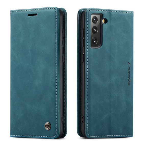 CASEME puzdro pre Samsung Galaxy S21 FE, Leather Wallet Case, zelený