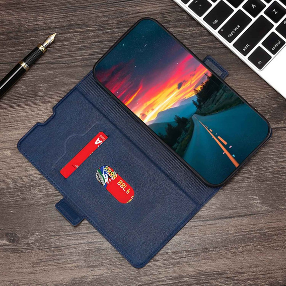 Klapkové puzdro pre Motorola Edge 30 Neo 5G, Wallet Thin Magnet, tmavomodré