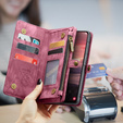 CASEME puzdro pre Samsung Galaxy A56 5G, Retro Leather Wallet, s remienkom, červené