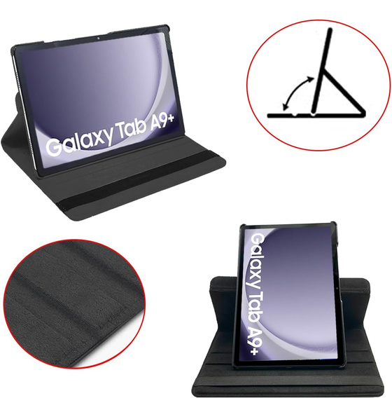 Puzdro pre Samsung Galaxy Tab A9+ TB330FU 10.95", otočné o 360°, čierne