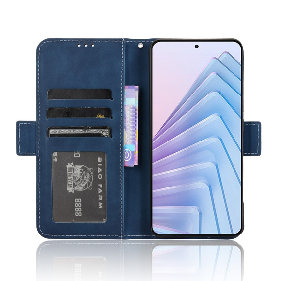 Klapkové puzdro pre Xiaomi Redmi Note 14 4G, Card Slot, tmavomodré