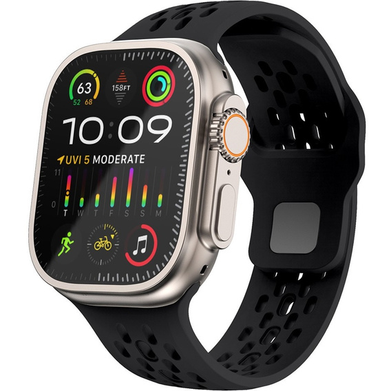 Silikónový remienok pre Apple Watch 1/2/3/4/5/6/7/8/SE/ULTRA 42/44/45/49MM, čierny