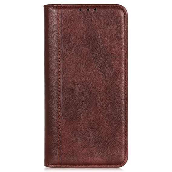 Obal na mobil pre Samsung Galaxy S23 Ultra, Wallet Litchi Leather, hnedé