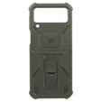 Pancierované puzdro pre Samsung Galaxy Z Flip 4 5G, Dexnor Clip Holder, zelený