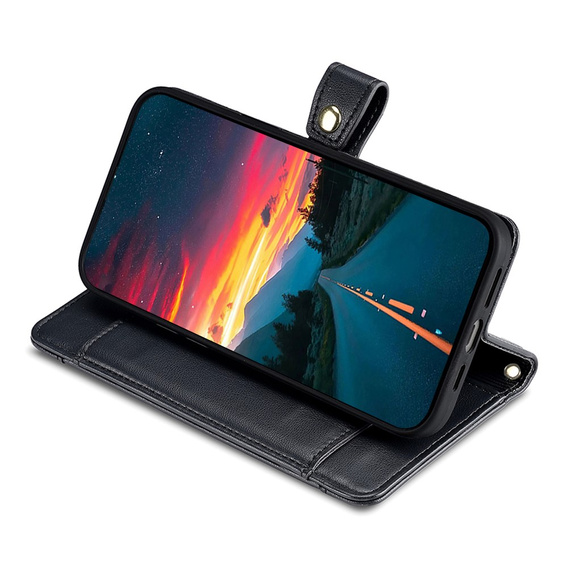 Klapkové puzdro pre Realme 14 Pro+ 5G, Wallet Zipper Pocket, čierne