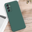 Puzdro pre Samsung Galaxy A15, Silicone Lite, tmavozelené + sklo 9H