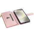 Puzdro s chlopňou pre Samsung Galaxy S25 Edge, Rhombus Crossbody Leather, ružové rose gold