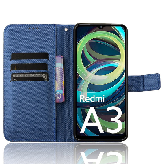 Klapkové puzdro pre Xiaomi Redmi A3, Wallet Smart Magnet, modré