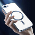 Puzdro pre iPhone 16E, Electro MagSafe, modré + sklo na displej