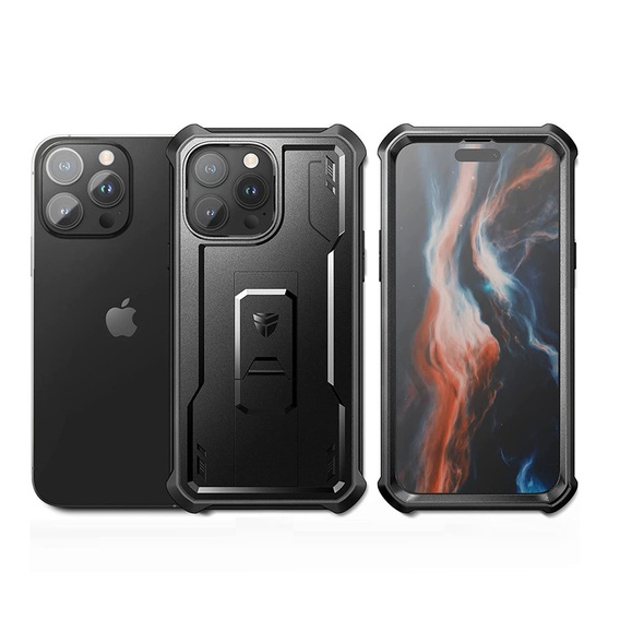 Obrnené puzdro pre iPhone 14 Pro Max, Dexnor Full Body, čierne