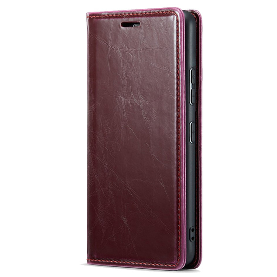 Klapkové puzdro pre Samsung Galaxy A54, ERBORD Waxy Wallet, červené