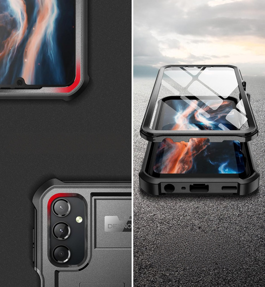 Obrnené puzdro pre Samsung Galaxy A25 5G, Dexnor Full Body (Two Frames), čierne
