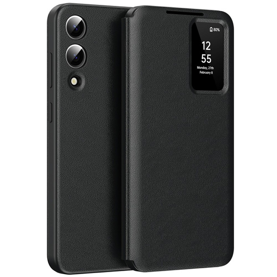 Flipové puzdro pre Samsung Galaxy S25 Edge, Smart View Wallet, čierne