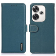 KHAZNEH RFID puzdro pre Xiaomi Poco F6, Litchi Texture, zelený