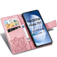 Klapkové puzdro pre Realme Note 70T 4G, Butterfly, ružové rose gold