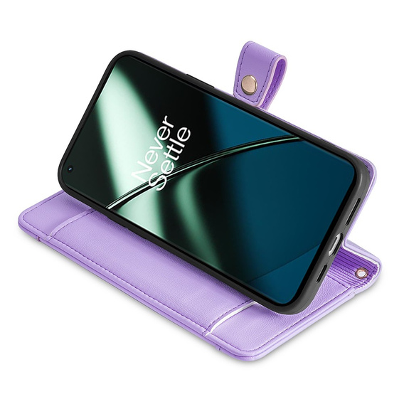 Klapkové puzdro pre OnePlus 12 5G, Wallet Zipper Pocket, fialové