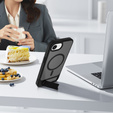 Puzdro pre iPhone 16E, Kickstand Matt Case, pre MagSafe, čierne