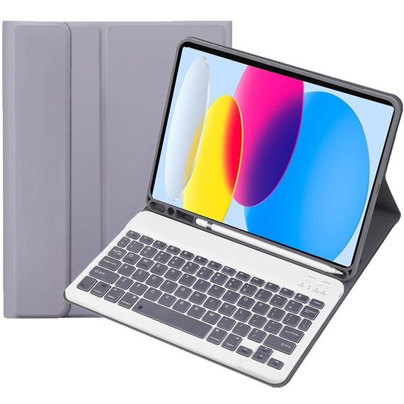 Puzdro + klávesnica iPad 10.9 2022 10 Gen, Pen Slot, fialové