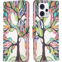 Klapkové puzdro pre Motorola Moto G53 5G / G23 / G13, Wallet, tree of life, biele