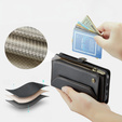 Puzdro CASEME pre iPhone16e, RFID Leather Wallet, s popruhom cez rameno, čierne