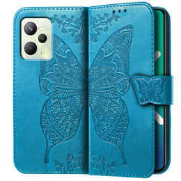 Klapkové puzdro pre Realme C35, Butterfly, modré