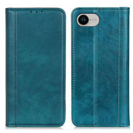 Obal na mobil pre Iphone 16E, Wallet Litchi Leather, modré