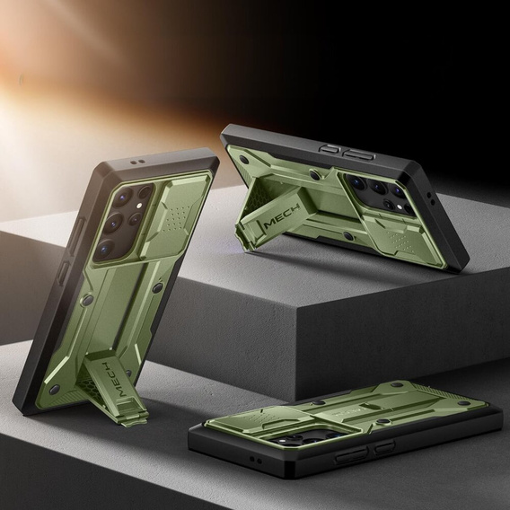 Puzdro pre Samsung Galaxy S24 Ultra, séria Tongate MECH so stojanom, zelený