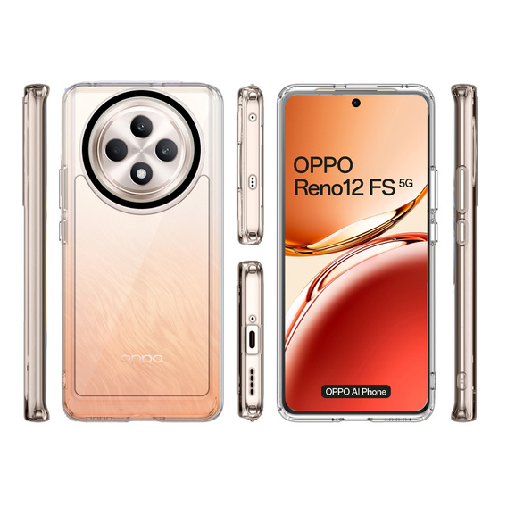 Obal na mobil pre Oppo Reno 12FS / 12F, Fusion Hybrid, priehľadné