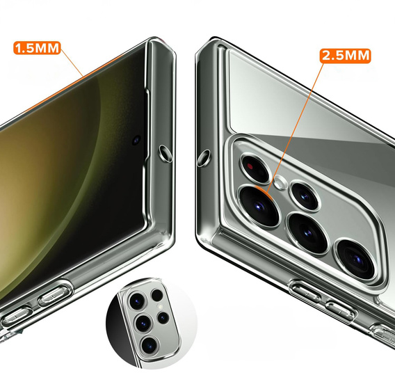 Obal na mobil pre Samsung Galaxy S23 Ultra, Premium Armor Slim, priehľadné