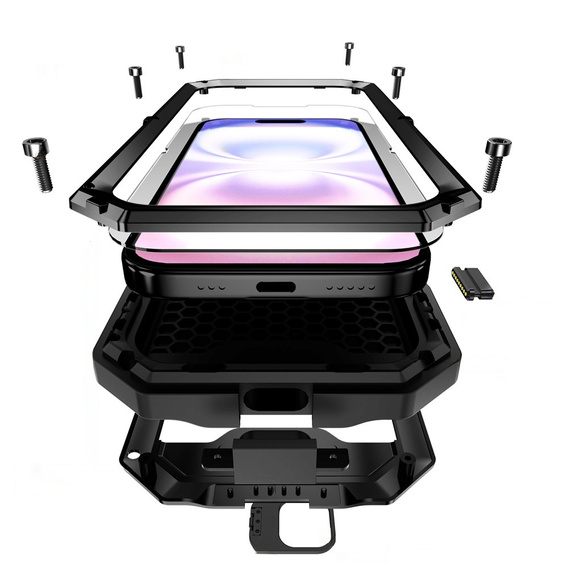 Puzdro R-JUST s ochranným sklom a stojanom pre iPhone 17